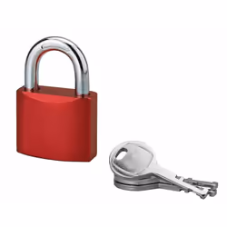 Corps aluminium nickelé. Anse acier cémenté nickelé. Double verrouillage par billes. Verrouillage par la clé. Mécanisme à dis ...