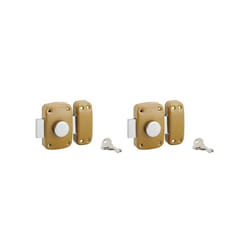 SP - Lot de 2 verrous à bouton, cylindre Ø23 x 45 mm, s'entrouvrant, 3 clés/verr.