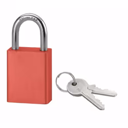 Corps en aluminium massif anodisé. Anse inox. Double verrouillage par billes inox. Mécanisme à goupilles. 2 clés acier nickel ...