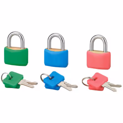 Lot de 3 cadenas SP COLOR, 30 mm, s'entrouvrant, anse acier cémenté, 6 clés - SP