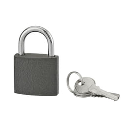 Cadenas acera gris à clé, base 40 mm, anse acier cémenté, 3 clés