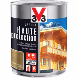 La lasure Haute Protection V33 Satin à haut extrait sec apporte une totale protection des boiseries extérieures très exposées ...