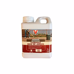 V33 Nettoyant Bois de Jardin est spécifiquement formulé pour les bois exotiques, en pon ou bois autoclavés. Redonne au bois u ...
