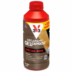 Le Décapant Gel Express® bois décape en profondeur peintures et vernis en une seule application sur tous types de supports bo ...