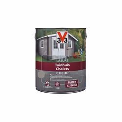 V33 Lasure Chalets Color est une lasure bois recommandée pour chalets, façades et pignons, clôtures, poutres.... S'applique s ...