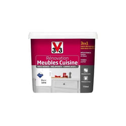Rénovation Meubles Cuisine (Bois vernis-Mélaminés-Stratifiés) Satin Blanc 0,75 l - V33