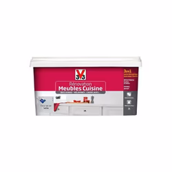 V33 Rénovation Meubles Cuisine (Bois vernis-Mélaminés-Stratifiés) Satin Fleur de sel 2 L