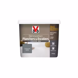 La Peinture V33 Rénovation Planchers & Escaliers (Stratifiés-Bois) est une peinture 3 en 1 (-sans décapage - sans couche - di ...