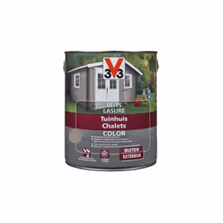 V33 Lasure Chalets Color est une lasure bois recommandée pour chalets, façades et pignons, clôtures, poutres.... S'applique s ...