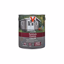 V33 Lasure Chalets Color est une lasure bois recommandée pour chalets, façades et pignons, clôtures, poutres.... S'applique s ...