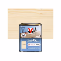 Nom du produit : Vernis Couleur : Incolore Capacité (en l) : 0.25 Aspect : Mat Destination : Toutes pièces (hors cuisine et b ...