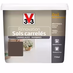 La peinture V33 Rénovation Sols Carrelés (Carrelages - Marbres) est une peinture 2 en 1 (sans couche - direct sur support). E ...