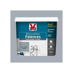 Peinture Gris Galet Satin Rénovation Faïence V33 750mL Gris 0000000
