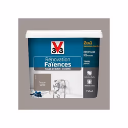 Peinture Taupe Satin Rénovation Faïence V33 750mL Marron / Beige 0000000