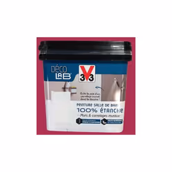 La gamme Déco LAB Peinture Salle de bain 100% Etanche de la marque V33 est une peinture d'aspect satin idéale pour décorer vo ...