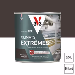 Peinture fer Climats Extrêmes brillant 0,5L V33 S’applique sur tous les métaux neufs ou anciens (volet, garde-corps, mobilier ...