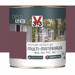La Peinture Extérieure Multi-Matériaux V33 Déco LAB Figue fraîche Satin est une peinture extérieure multi-supports qui s'appl ...