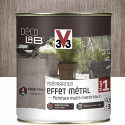 V33 - Peinture Extérieure Effet Métal Préparation Argent vieilli 0,5 l