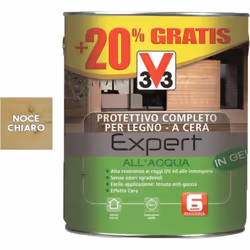 Protège-bois Expert V33 Gel à l'eau 3L Noix Clair Idéal pour tous les types de bois, même ceux déjà traités auparavant. Avec  ...