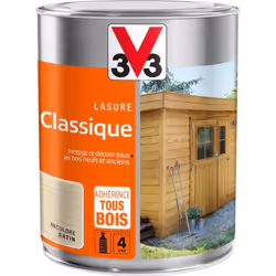La Lasure Classique 4 ans V33 protège et décore tous les bois neufs et anciens. Elle est recommandée pour les abris de jardin ...