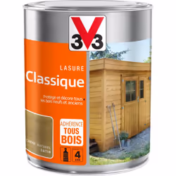 La Lasure Classique 4 ans V33 protège et décore tous les bois neufs et anciens. Elle est recommandée pour les abris de jardin ...
