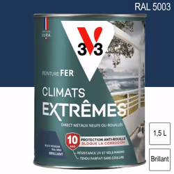 Peinture fer Climats Extrêmes brillant 1,5L V33 S’applique sur tous les métaux neufs ou anciens (volet, garde-corps, mobilier ...