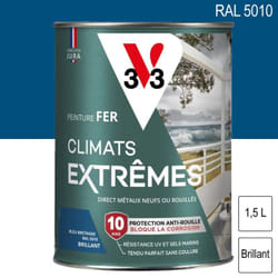 Peinture fer Climats Extrêmes RAL 5010 Bleu bretagne brillant 1,5L V33