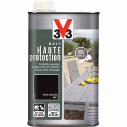 L'Huile Haute Protection opaque V33 embellit, rénove et protège durablement les mobiliers de jardins des UV, eau, taches et g ...