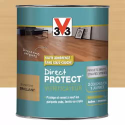 Vitrificateur V33 Direct Protect Incolore brillant est un vitrificateur destiné à la fois à protéger les parquets bruts et à ...