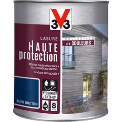 Lasure - V33 - Bleu Breton - Haute Protection - Anti-UV - 1 L