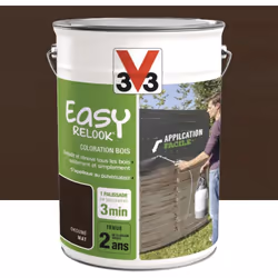 Coloration bois V33 Easy Relook Okoumé Mat embellit et rénove tous les bois rapidement et simplement. Teinte aspect Mat.
