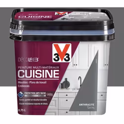 La peinture Multi-Matériaux Cuisine V33 Déco LAB Anthracite est une peinture haute performance pour moderniser votre cuisine: ...