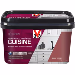 La peinture Multi-Matériaux Cuisine V33 Déco LAB Rouge Cerise Satin est une peinture haute performance pour moderniser votre  ...