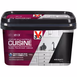 La peinture Multi-Matériaux Cuisine V33 Déco LAB Noir Quartz Satin est une peinture haute performance pour moderniser votre c ...