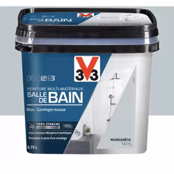 La Peinture Multi-matériaux Salle de bain 100% étanche V33 Déco LAB Manganèse est une peinture imperméable pour redonner vie  ...