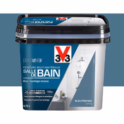 La Peinture Multi-matériaux Salle de bain 100% étanche V33 Déco LAB Bleu Profond est une peinture imperméable pour redonner v ...