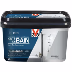 La Peinture Multi-matériaux Salle de bain 100% étanche V33 Déco LAB Gris perle est une peinture imperméable pour redonner vie ...