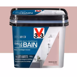 La Peinture Multi-matériaux Salle de bain 100% étanche V33 Déco LAB Rose blush est une peinture imperméable pour redonner vie ...