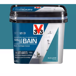 La Peinture Multi-matériaux Salle de bain 100% étanche V33 Déco LAB Bleu lagon est une peinture imperméable pour redonner vie ...