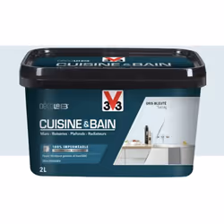 La Peinture 100% imperméable Cuisine & bain V33 DécoLAB Gris cendré est spécialement conçue pour un usage intensif dans les p ...