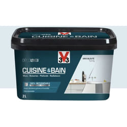 Peinture 100% imperméable Cuisine & bain V33 DécoLAB Gris bleuté 2 l
