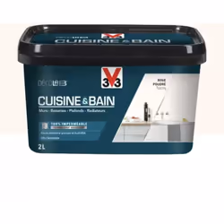 La Peinture 100% imperméable Cuisine & bain V33 DécoLAB Rose poudré est spécialement conçue pour un usage intensif dans les p ...
