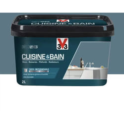 Peinture 100% imperméable Cuisine & bain V33 DécoLAB Bleu Profond 2 l