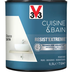 Peinture multi-supports monocouche Cuisine & Bain Resist'Extrême® V33 Stucco satin 0,5L