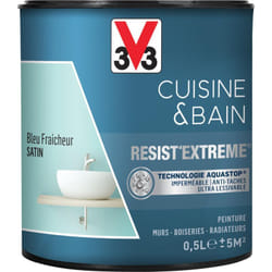 Peinture multi-supports monocouche Cuisine & Bain Resist'Extrême® V33 Bleu fraîcheur satin 0,5L