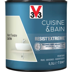 Peinture multi-supports monocouche Cuisine & Bain Resist'Extrême® V33 Vert Tendre satin 0,5L