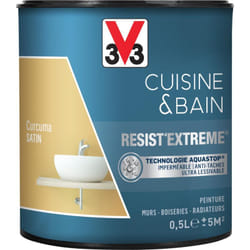 Peinture multi-supports monocouche Cuisine & Bain Resist'Extrême® V33 Curcuma satin 0,5L