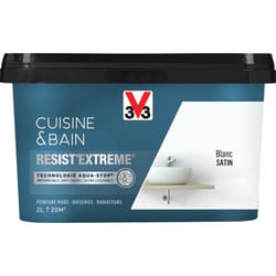 Peinture multi-supports monocouche Cuisine & Bain Resist'Extrême® V33 Blanc satin 2L