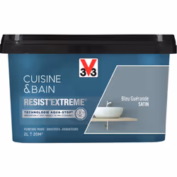 Cuisine & Bain Resist'Extrême® est une peinture satin très couvrante multi-supports à destination des pièces humides. Elle ga ...