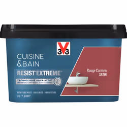 Cuisine & Bain Resist'Extrême® est une peinture satin très couvrante multi-supports à destination des pièces humides. Elle ga ...
